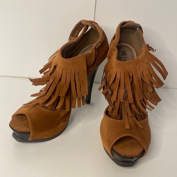 NEW Nadara Tan Swede Heels sz8 - Picture 1 of 3